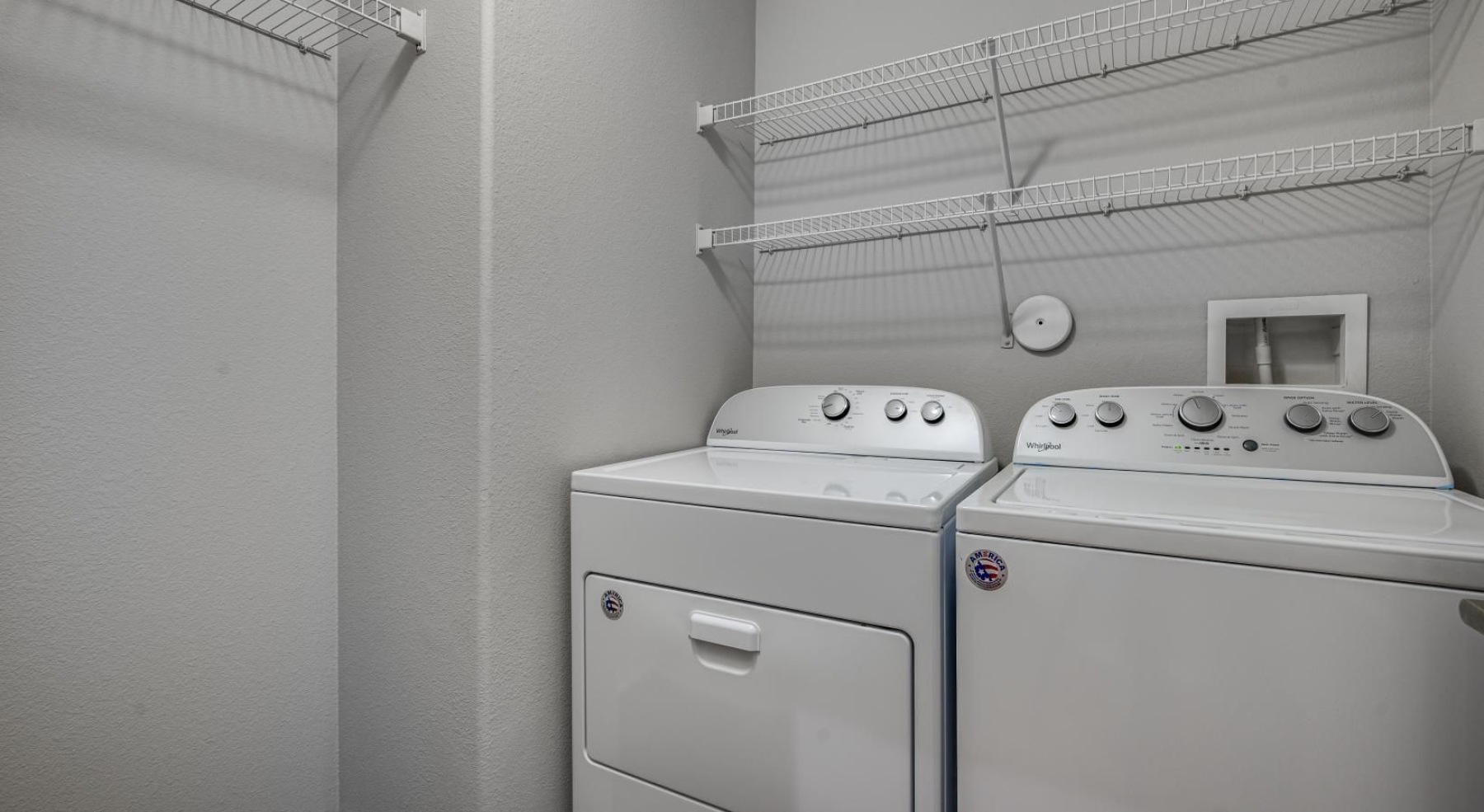 a washing machine in a room